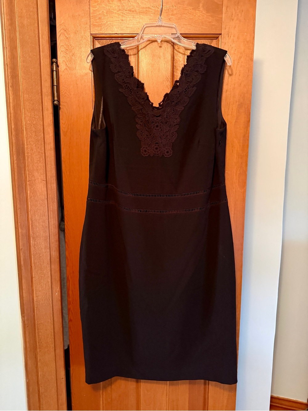 Talbots Black Lace-Trim Sleeveless Dress
